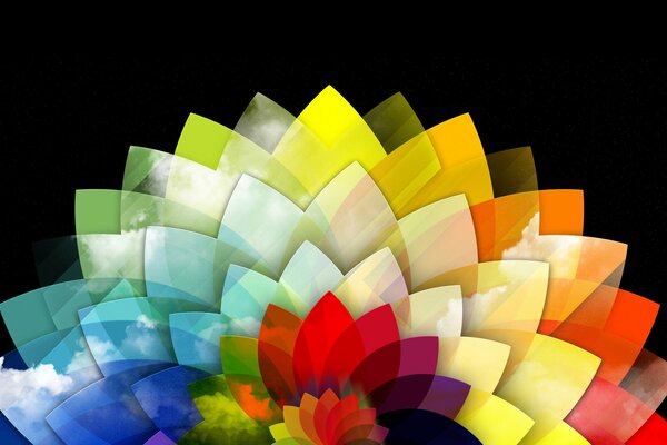 Rainbow picture on a black background