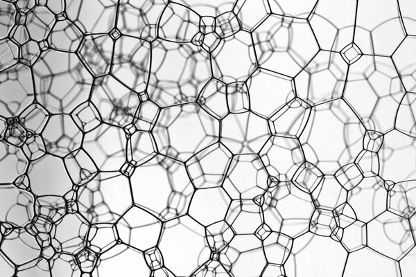 Black bubbles on a white background abstract style