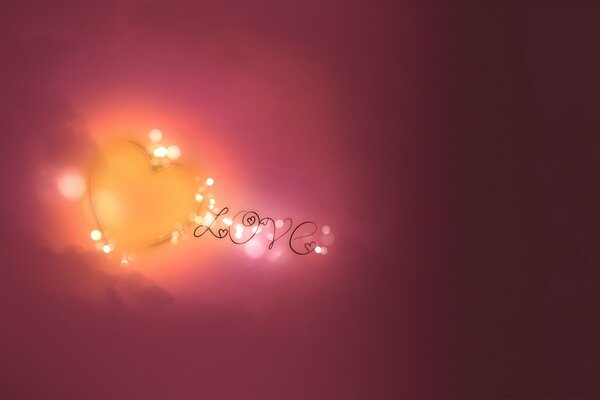 Heart and inscription on pink background