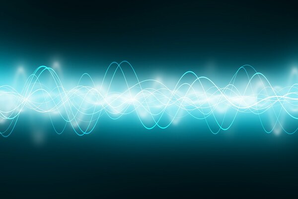 Neon pulsing lines on a black background
