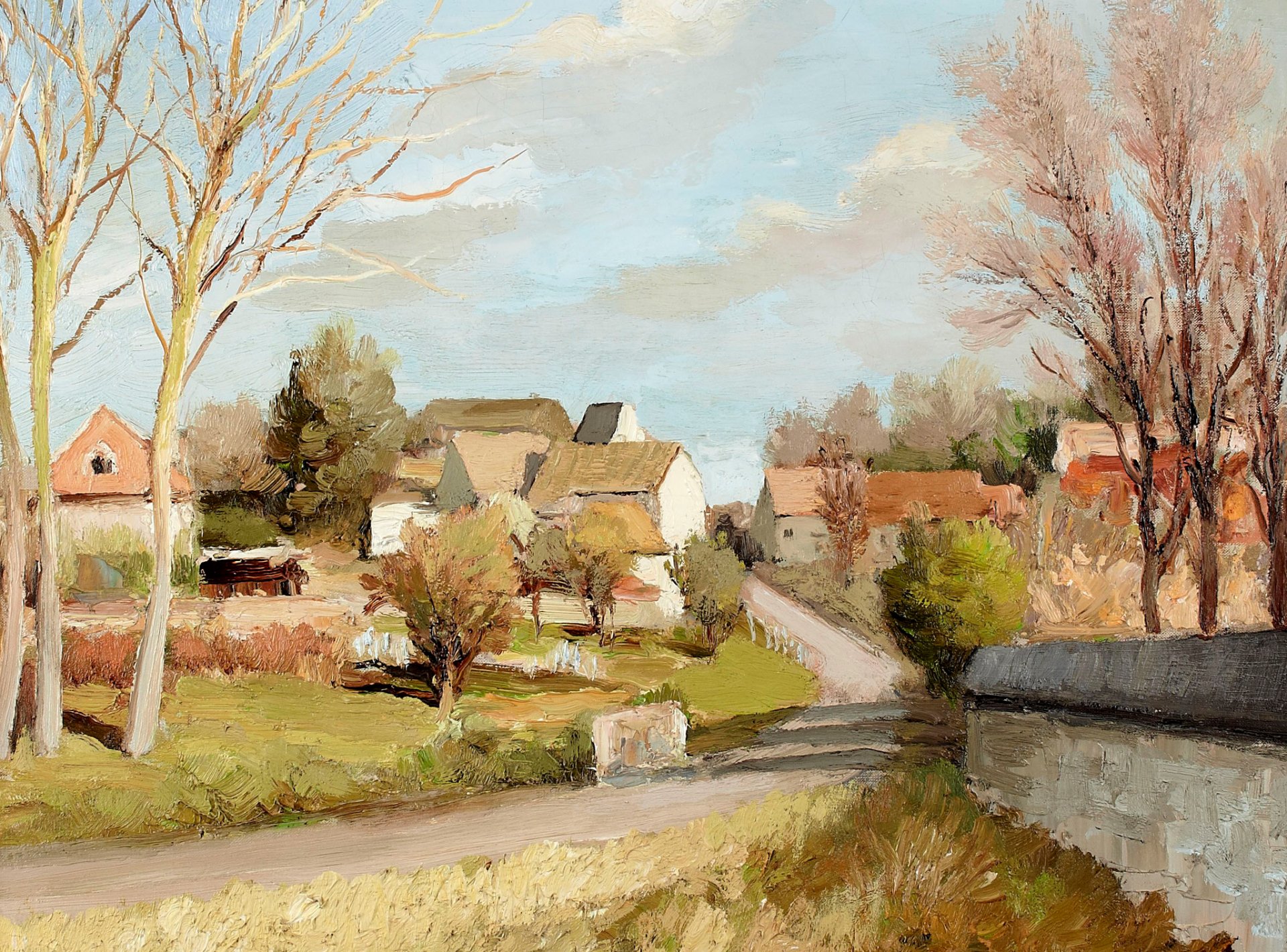 marseille differ three poplars in neauphle-le-château pattern landscape road tree house