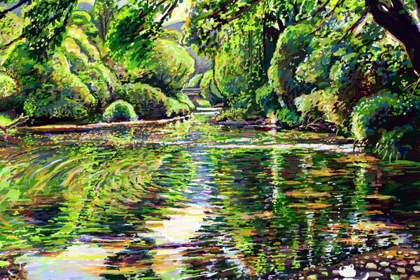 Bright summer landscape with colors