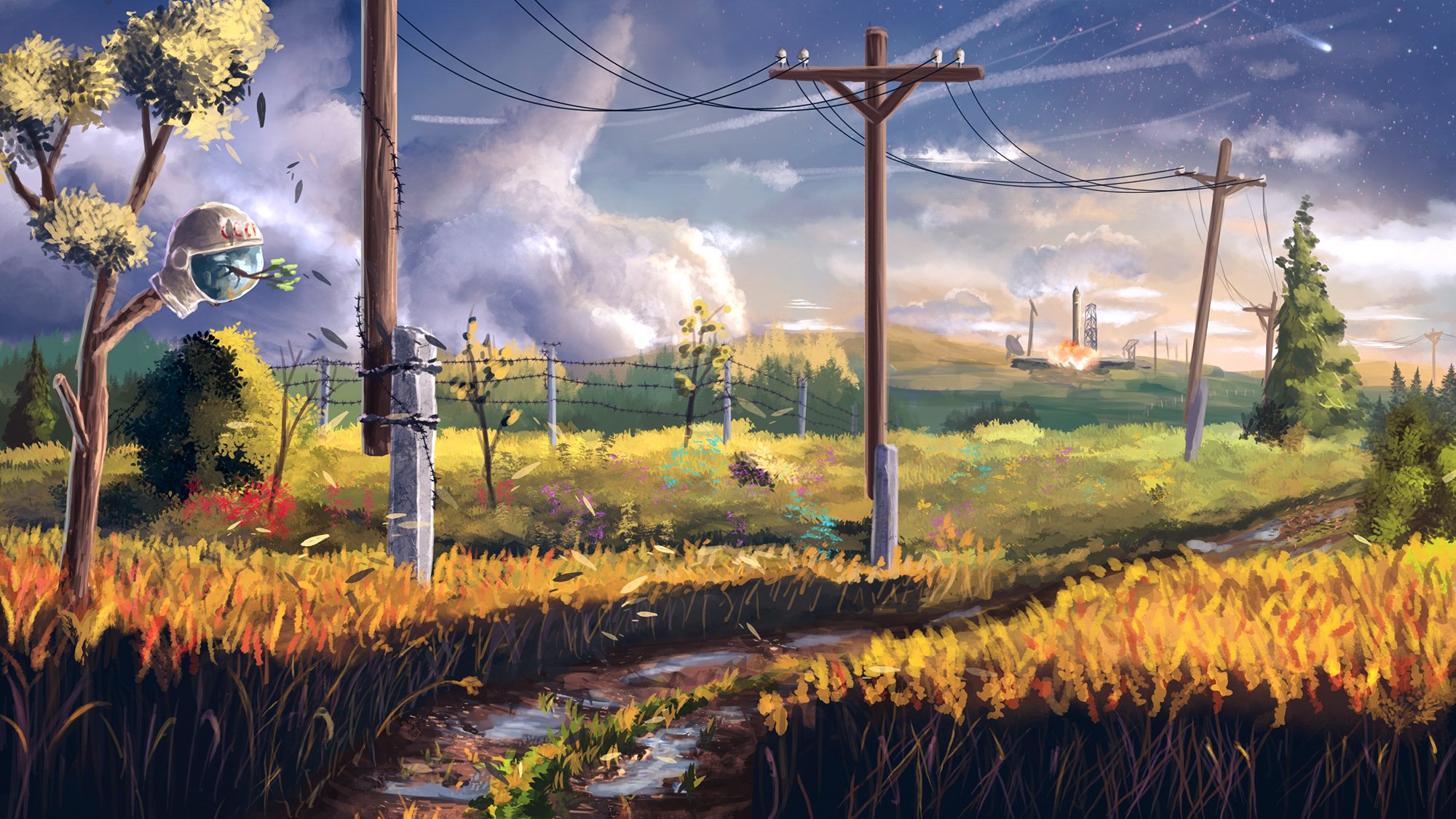 road post the field art