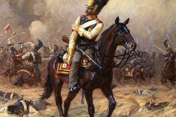 Cavalryman on horseback during the war