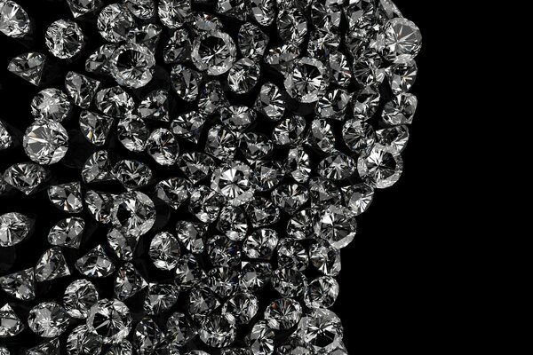 Lots of gems on a black background