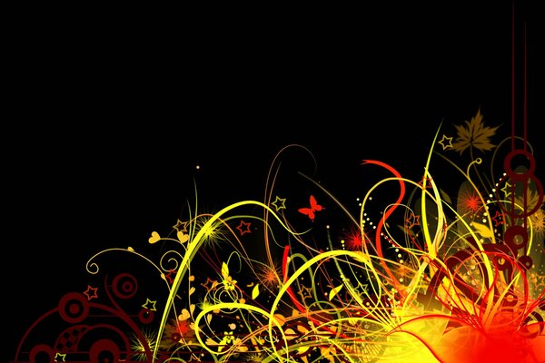 Bright grass on a dark background