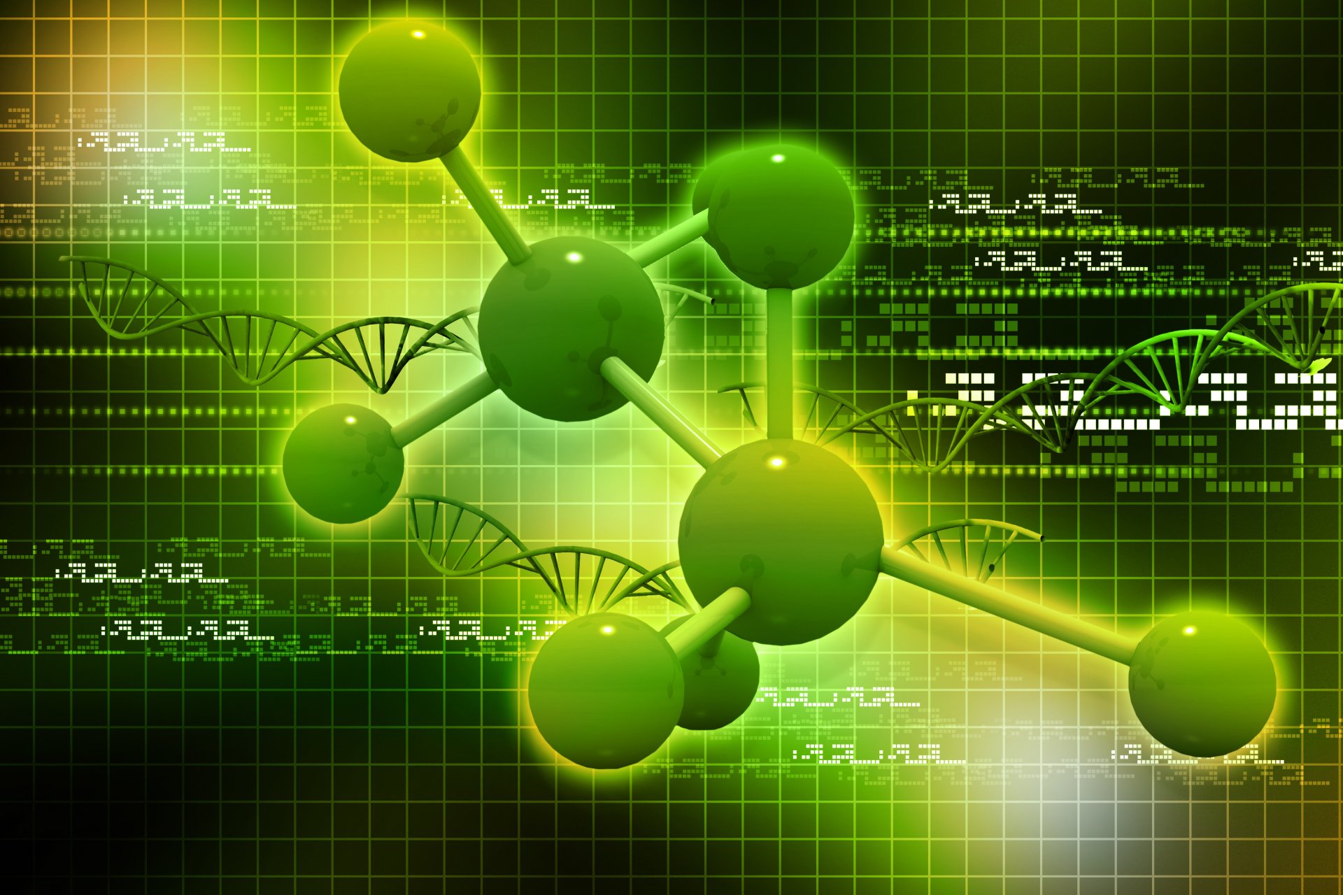 abstract atom cell molecule building background