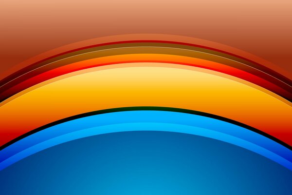 Multicolored volumetric lines in the shape of a rainbow