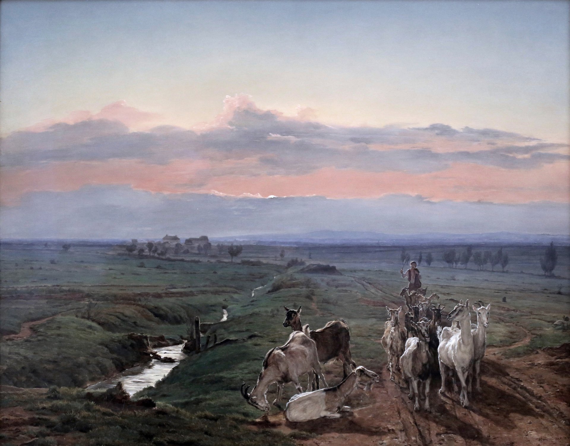 ferdinand georg waldmüller ferdinand georg waldmüller morning landscape and herd of goats new pinakothek art gallery munich