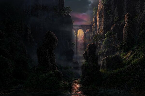 Dark art of rocks and bridges