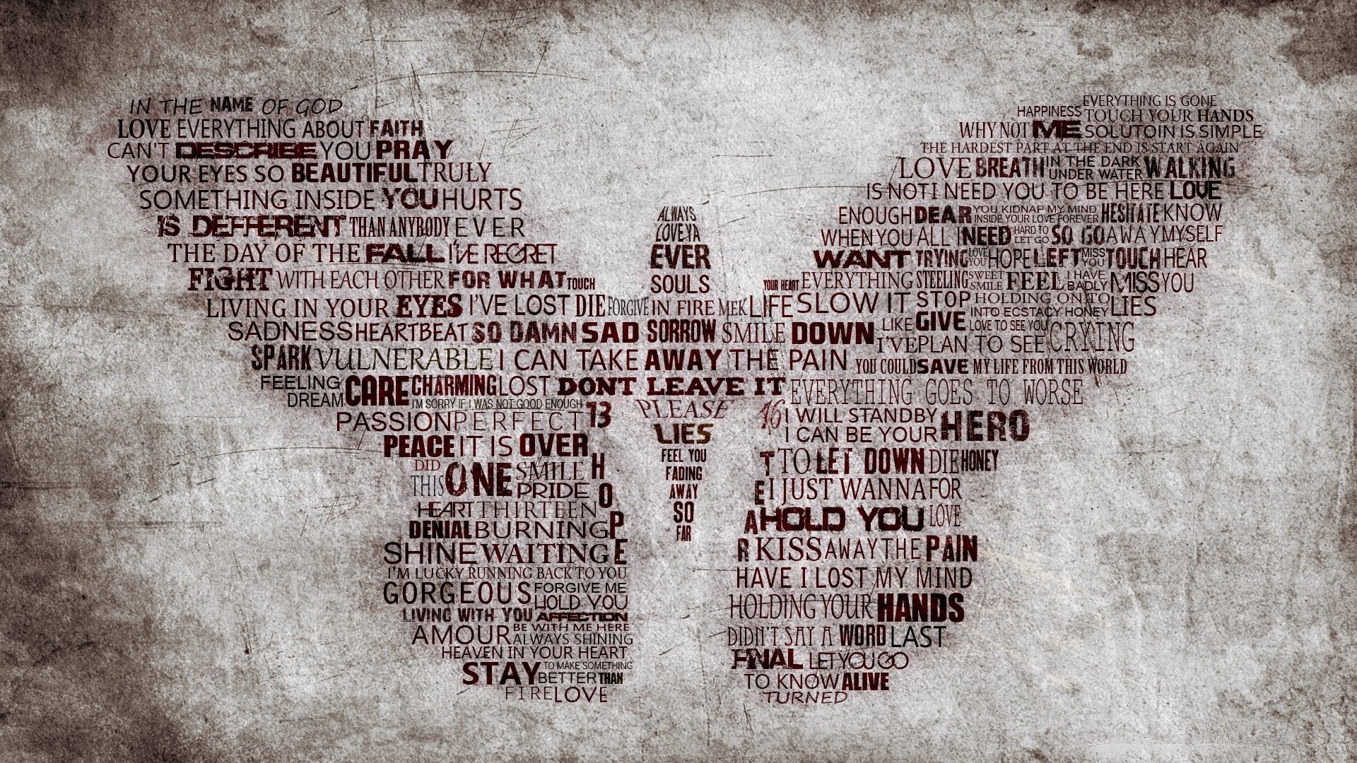 butterfly words wall wing