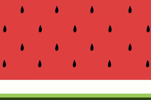 Watermelon pulp pattern with seeds