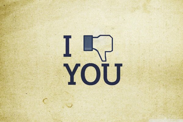 Dislike icon with an inscription, in the style of Facebook