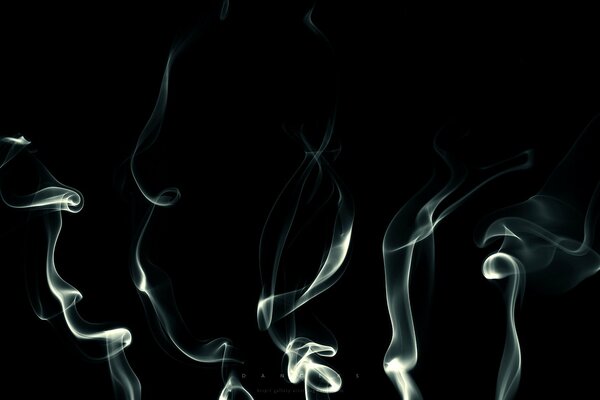 Lines like smoke on a black background
