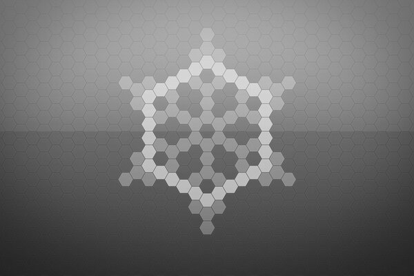 Abstract snowflake pattern on a gray background