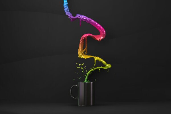 A mug with a drink in the style of minimalism