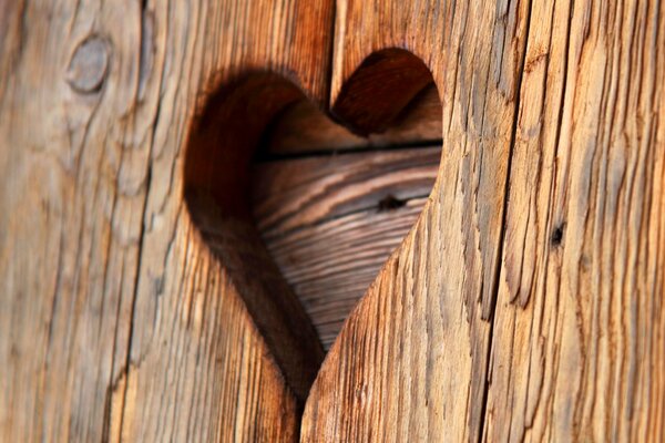 Photo of wooden architecture with a heart