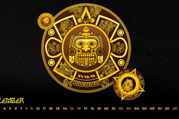Comic golden calendar for December