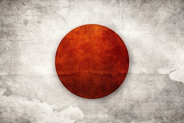 The Japanese flag is depicted on the wall