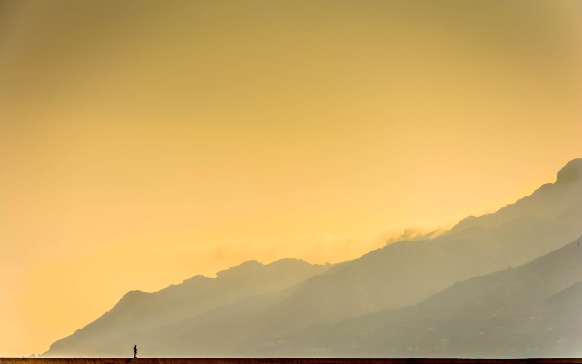 mountain sky man