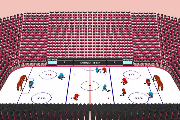 Hockey field with players