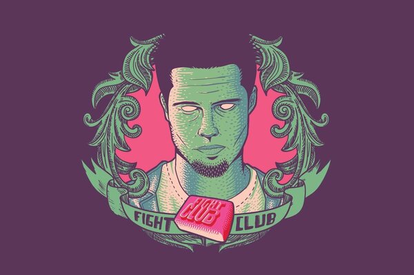 Drawing by Brad Pitt in the style of minimalism
