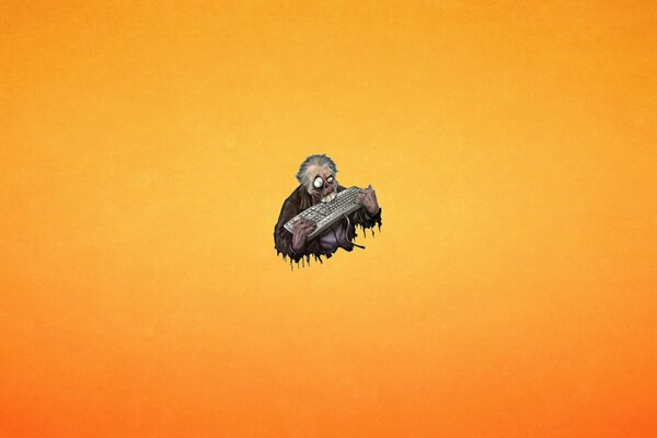 Zombie gnawing keyboard minimalism