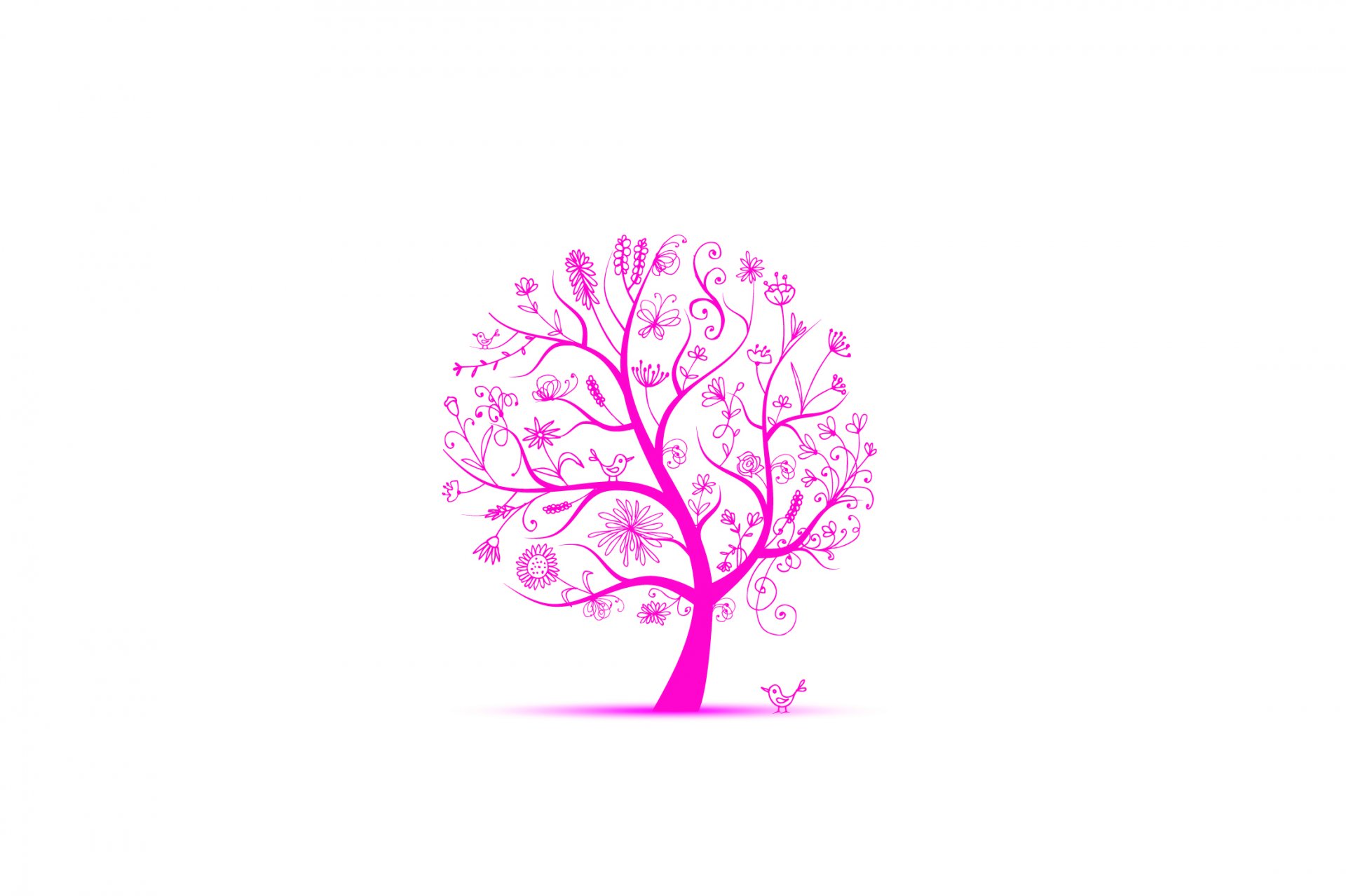 tree spring leaves flower bird