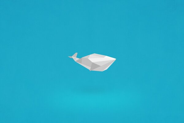 The first graders made a whale out of paper, it turned out great