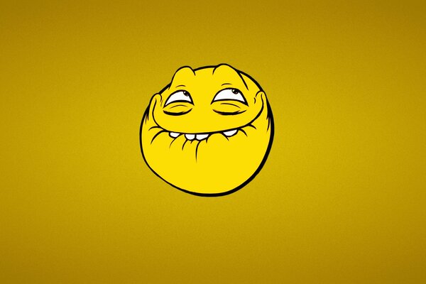 The thoughtful face of a smiling troll