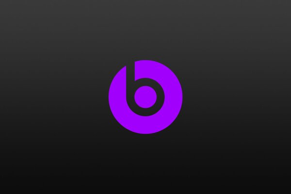A bright purple sign, on a black background