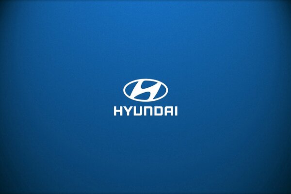 Hyundai car logo on a blue background
