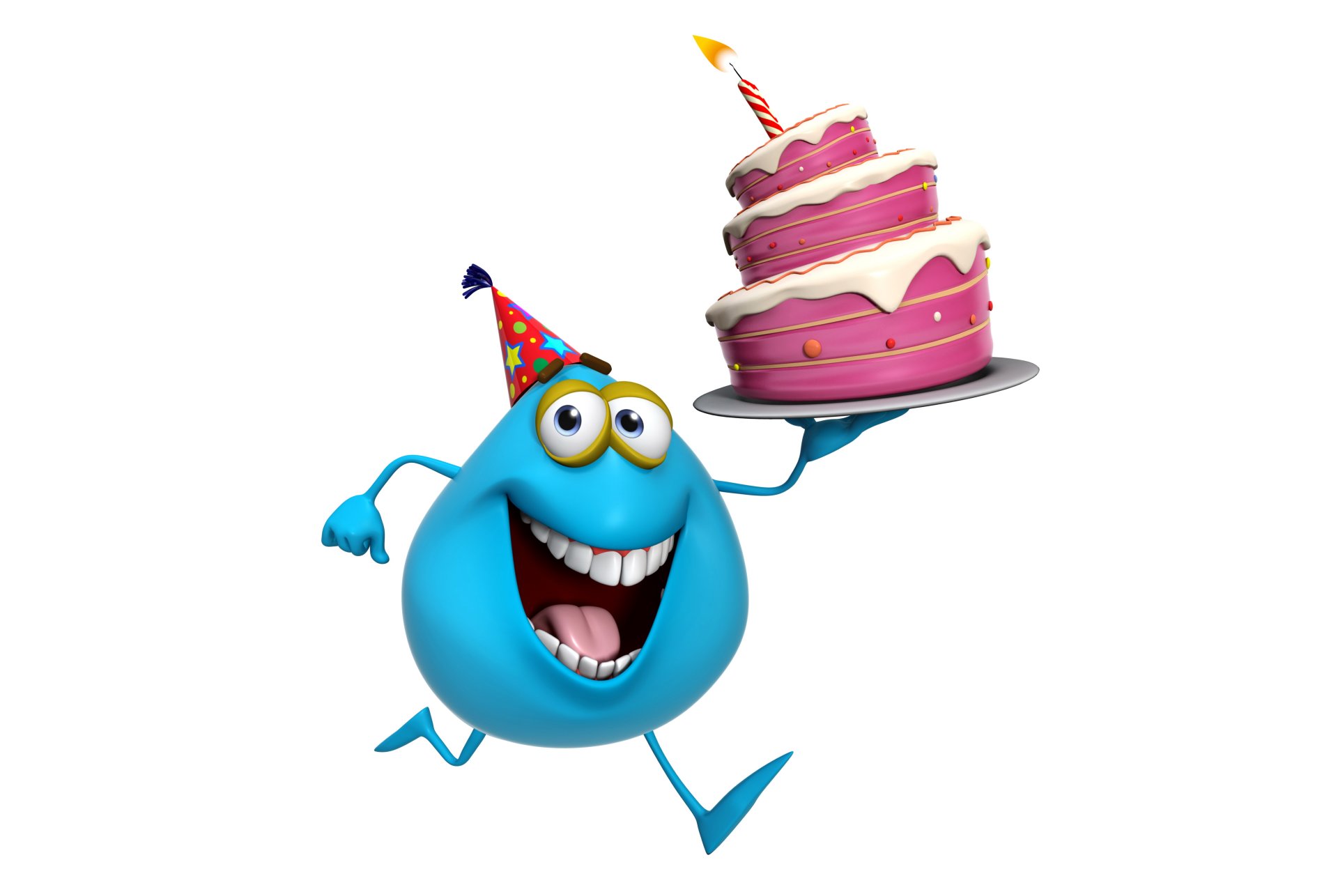 3d monster cartoon smile cake monster character
