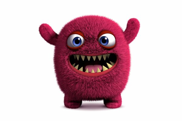 Cute fluffy 3d monster