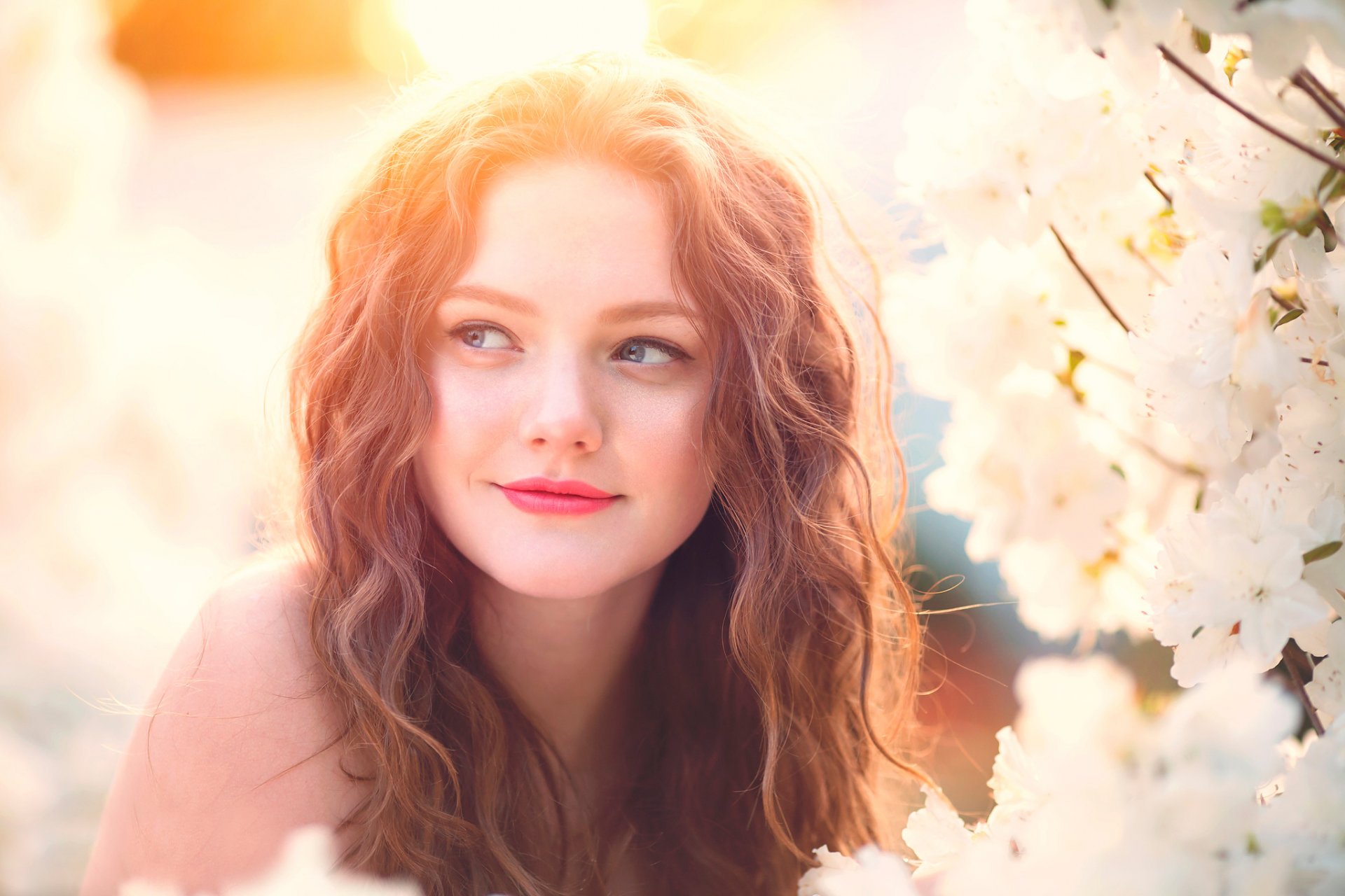 white flowers girl make-up smile bloom child photography
