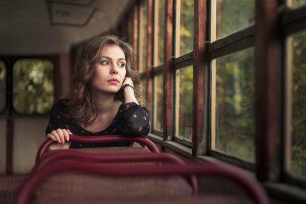 Dreams of a girl. The girl in the tram