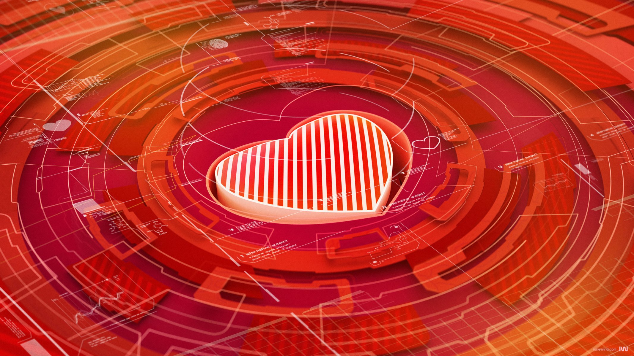 heart render 3d circle hq wallpaper
