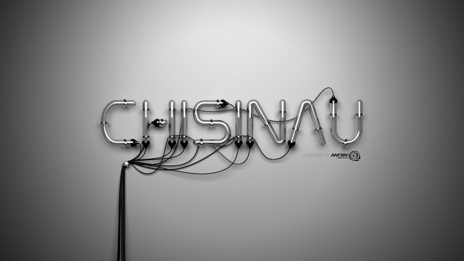 chisinau moldova marin mocanu 3d design text minimalism light glass neon