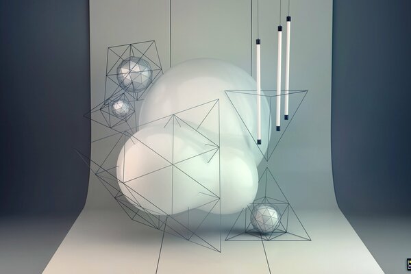 Abstract composition of geometric shapes