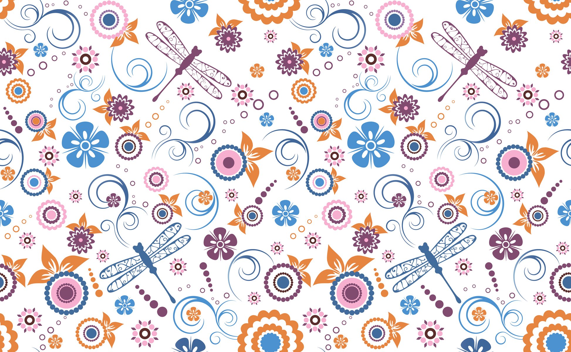 flower pattern dragonfly wing