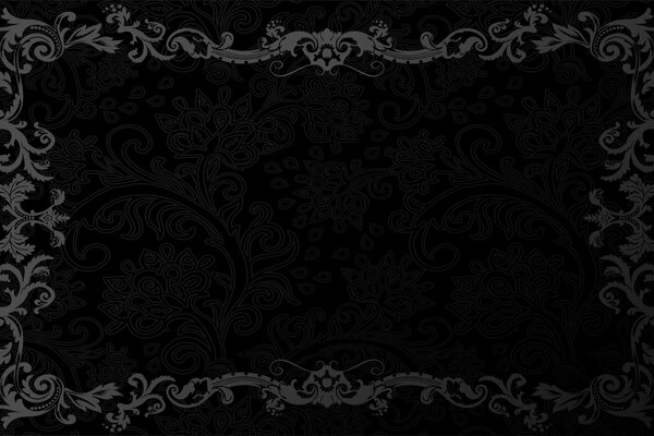 Vintage pattern on black background