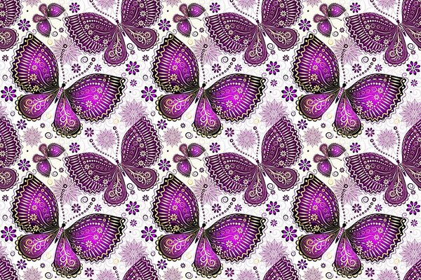 Pattern with butterflies and wings