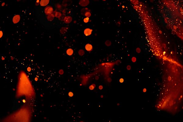 Red highlights on a black background
