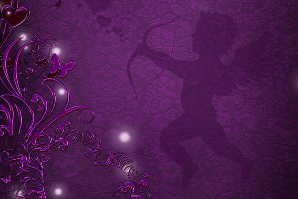 Baby Cupid with magic arrows of love