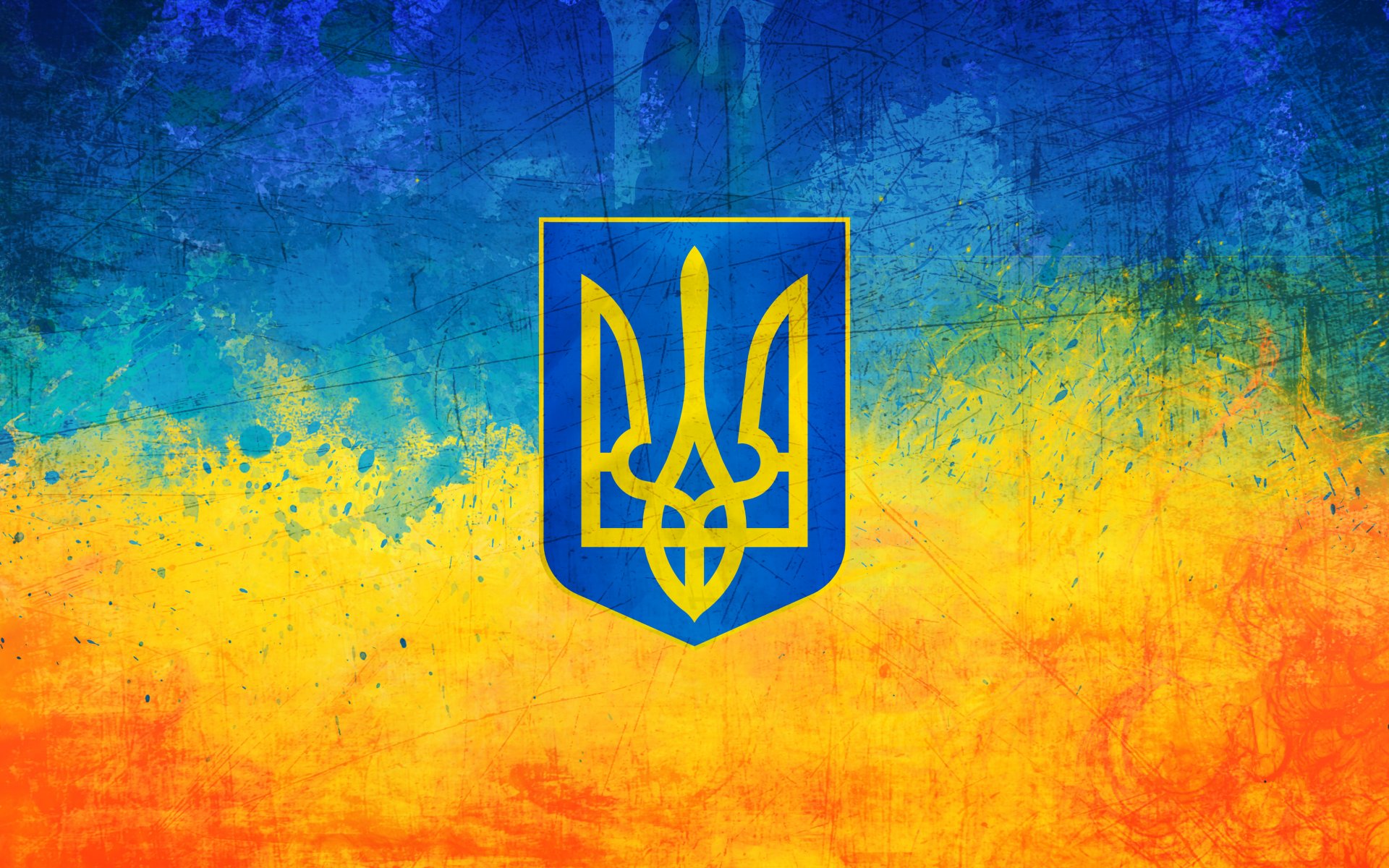 ukraine ukraine flag coat of arms trident yellow blue