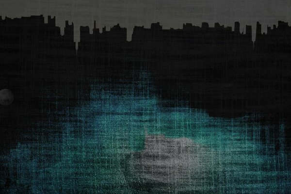 Fabric screen saver black and green
