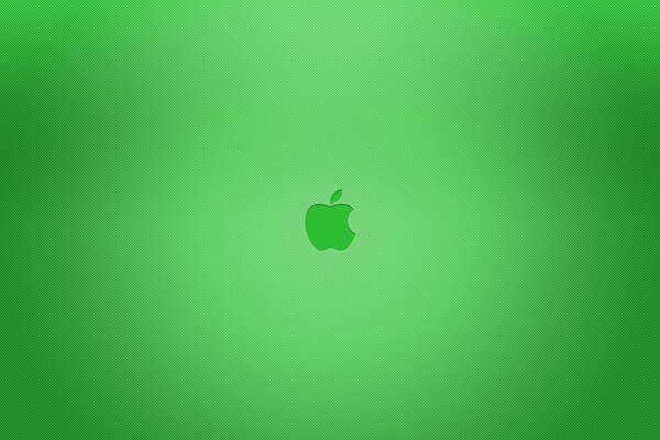 Apple logo on a green background