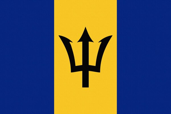 Barbados flag photoshop with coat of arms