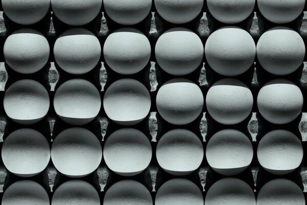 Chicken eggs photographed from above