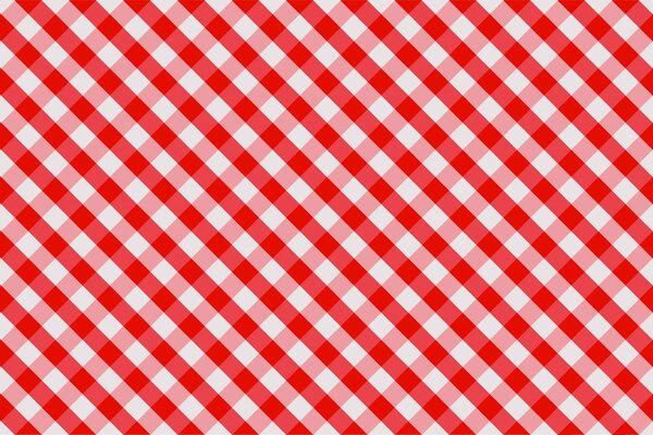 Red and white checkered tablecloth